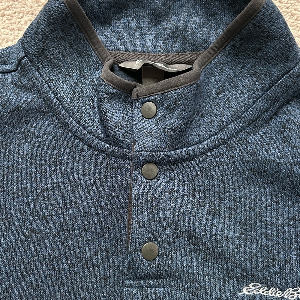 Eddie Bauer Men's Navy Zip-Up Sweater - Picture 5 of 6